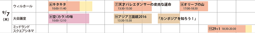 スケジュール　９月７日